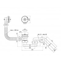 SIFON ANI 1 1/2'' CADA CU PREAPL. SI SCURGERE SI TUB FLEX.(E056EU)