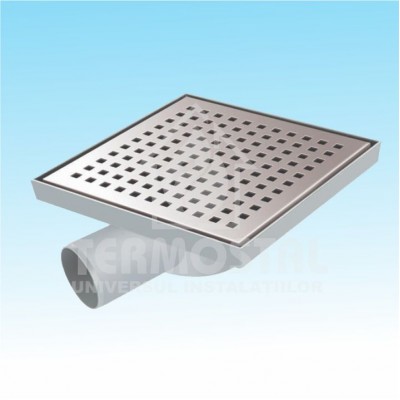 CANAL SCURGERE DUS ORIZONTAL PATRAT D.50 20*20CM 360* GRILA INOX CANAL SCURGERE DUS ORIZONTAL PATRAT D.50 20*20CM 360* GRILA INOX