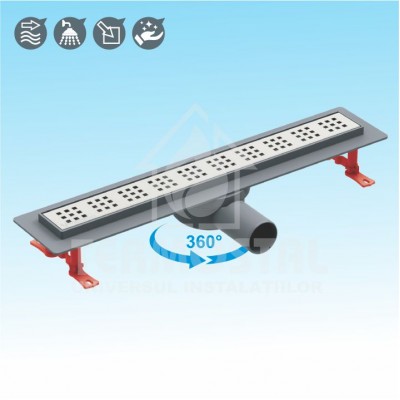 CANAL SCURGERE DUS PLASTIC EUROLINE 60CM IESIRE LATERALA D.50 CANAL SCURGERE DUS PLASTIC EUROLINE 60CM IESIRE LATERALA D.50