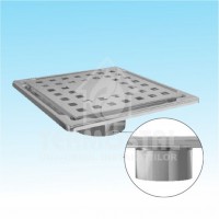 TRAP SCURGERE PATRAT INOX BASE 10X10, D.50