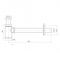 SIFON LAVOAR D.32" x 1 1/4" CROM
