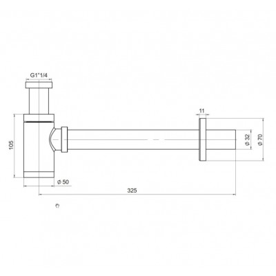 SIFON LAVOAR D.32" x 1 1/4" CROM