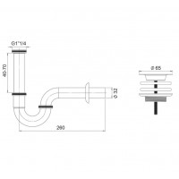 SIFON LAVOAR D.32" x 1 1/4" (CROM U/F)