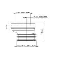 CONECTOR VAS WC TIP "S" D.100