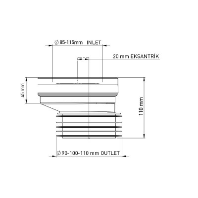 CONECTOR VAS WC TIP "S" D.100