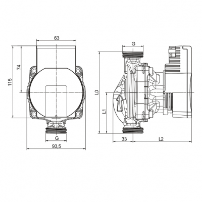 POMPA DE CIRCULATIE WILO YONOS PARA 25/8 - 130 MM